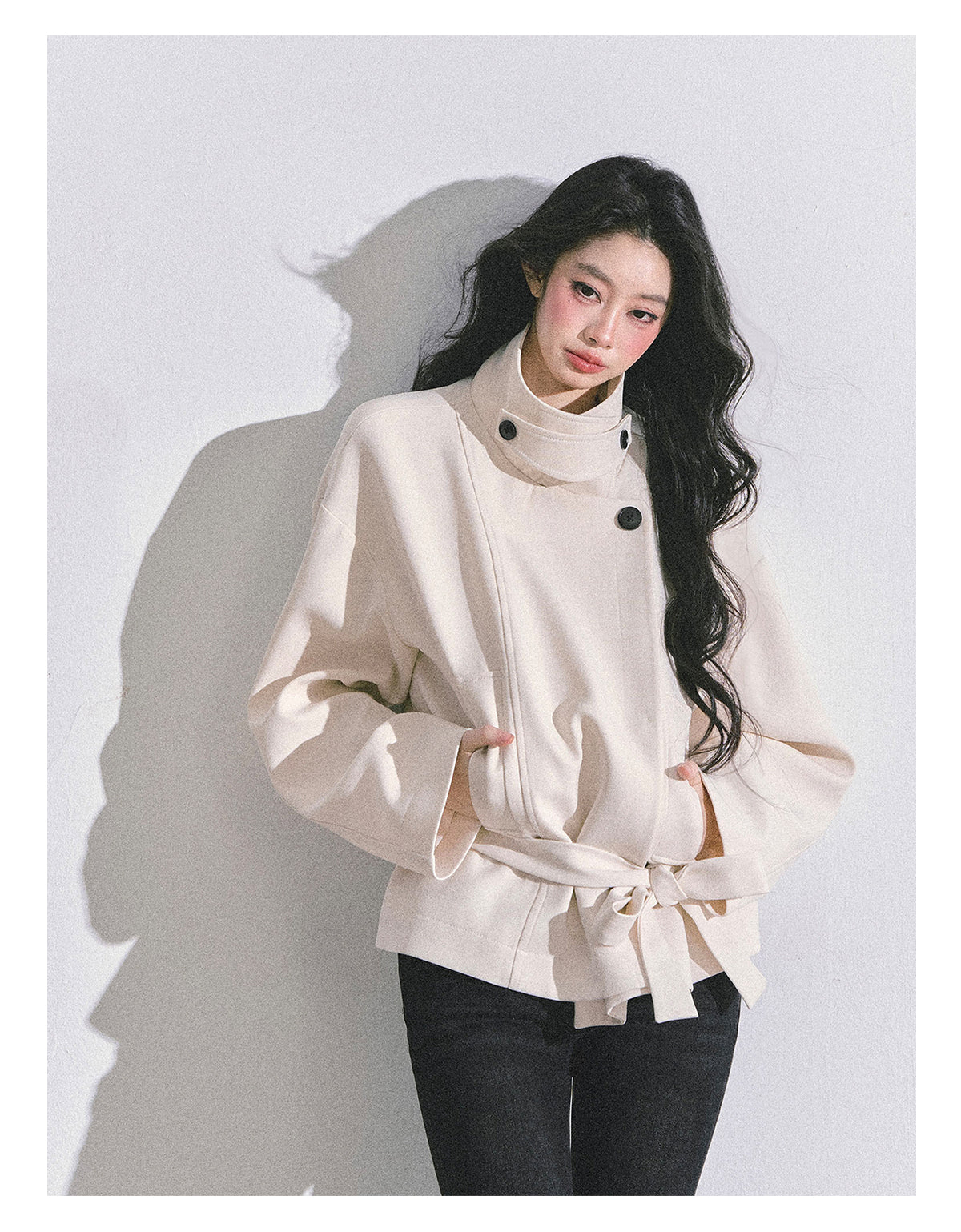 ShaoYeYan First Snow Melting Encounter French Style Stand Collar Coat