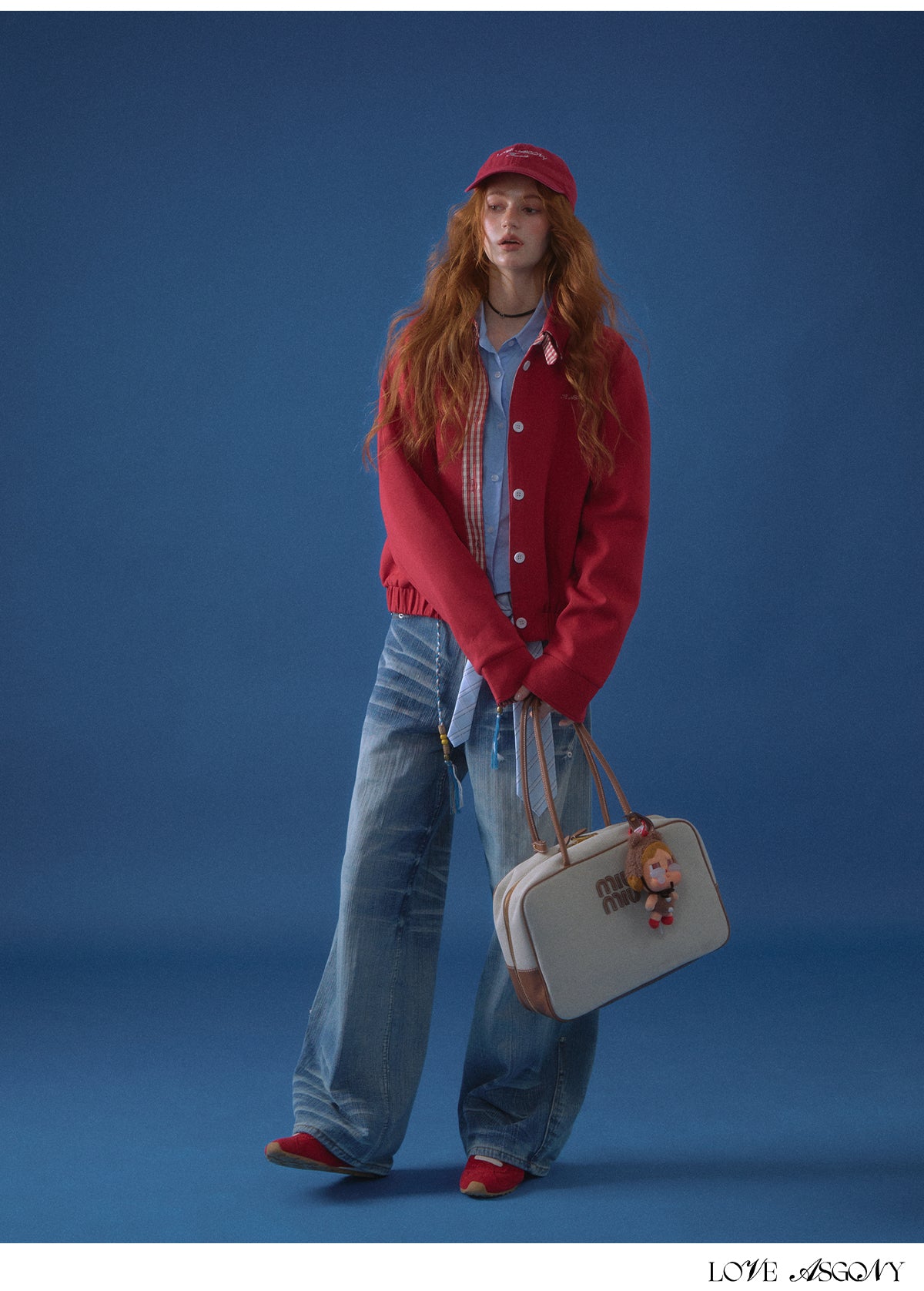 AsGony MIU Style Plaid Collar Sweatshirt Jacket