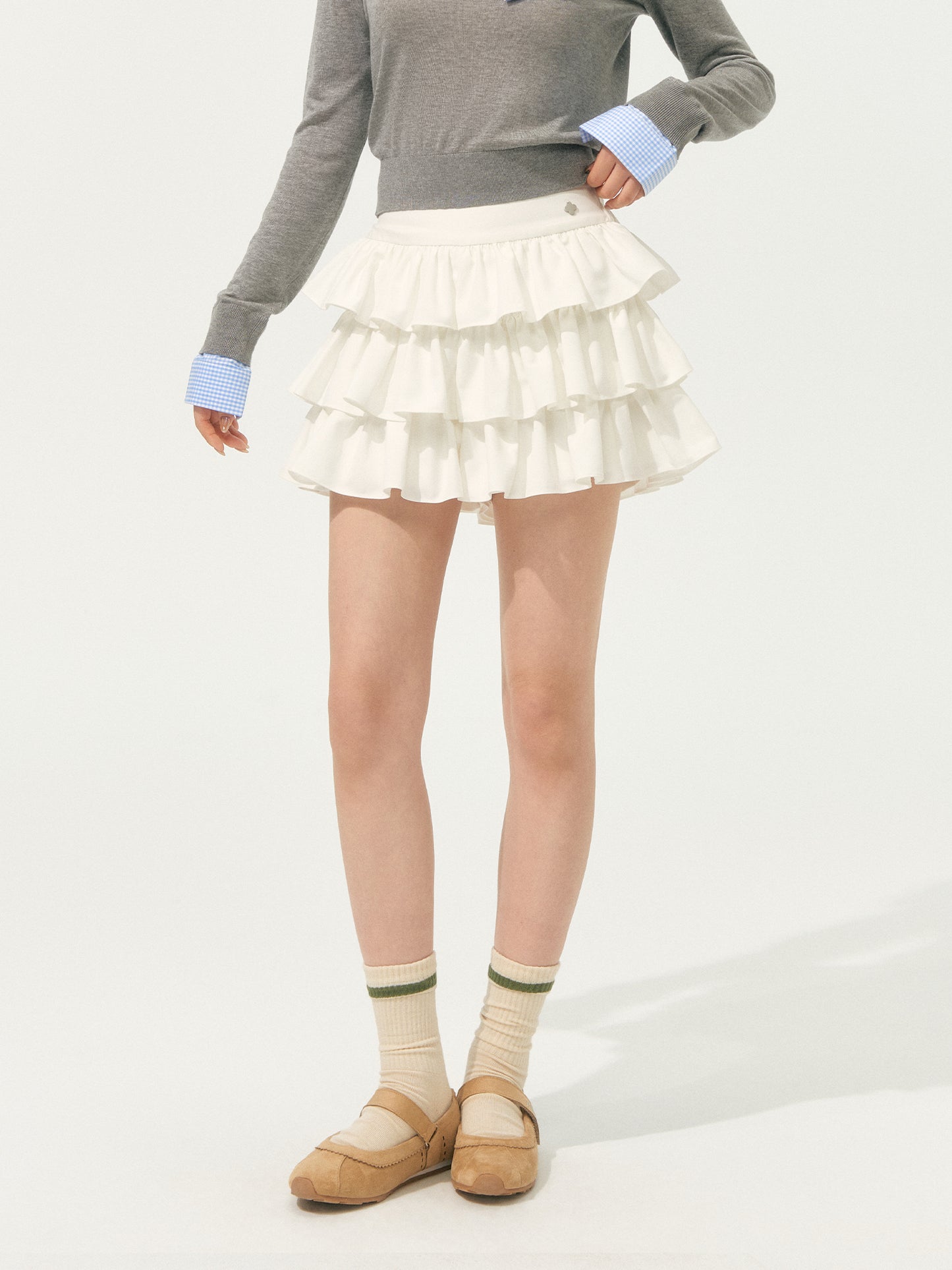 SOMESOWE Balletcore Flounce Skort