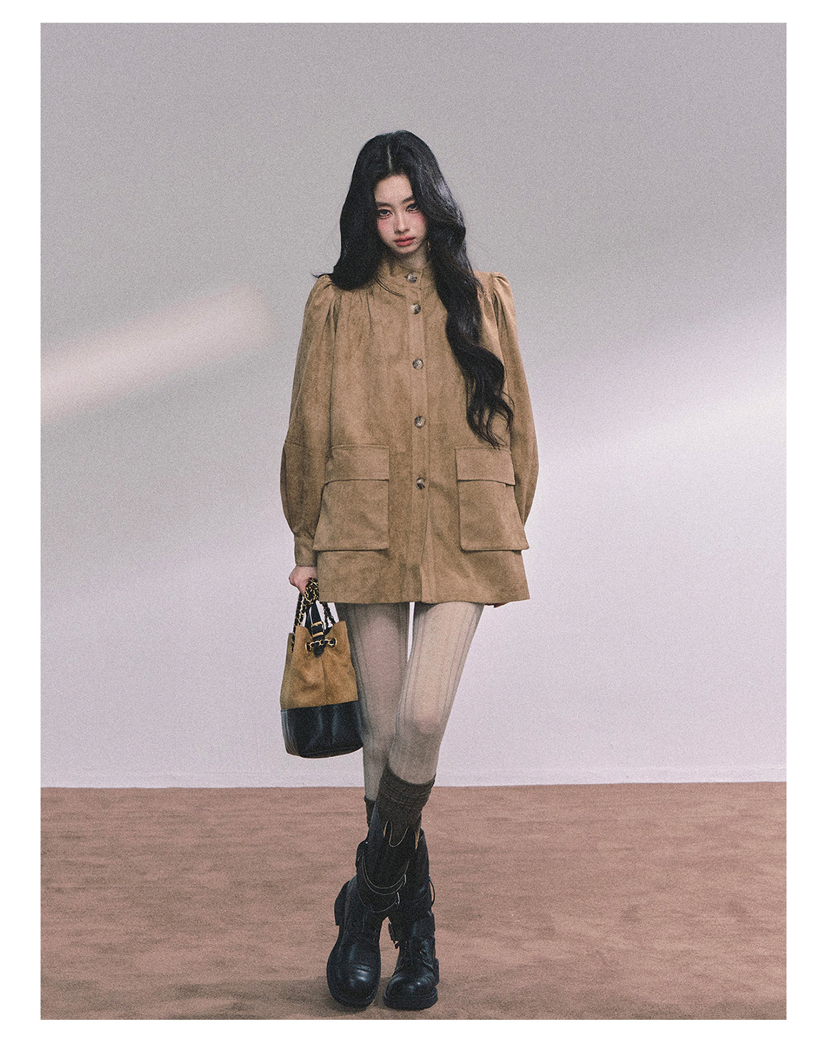 ShaoYeYan Cocoa Warm Brown Premium French Suede Blazer