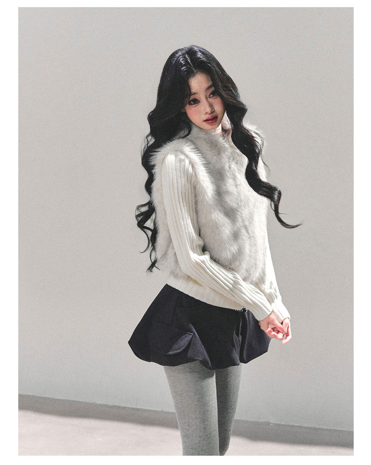 ShaoYeYan Aomalm Gentle Landing Fake Two-Layer Faux Fur Coat