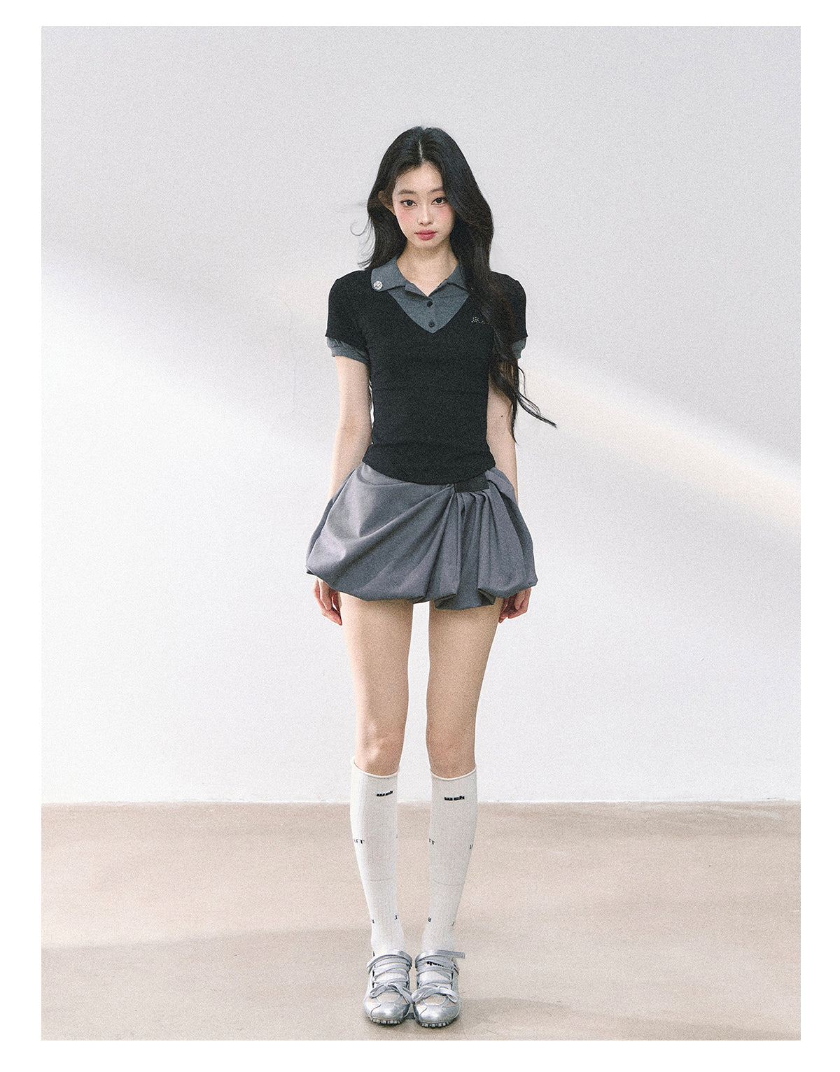 SHAOYEYAN American Style Mock Two-Layer Tee