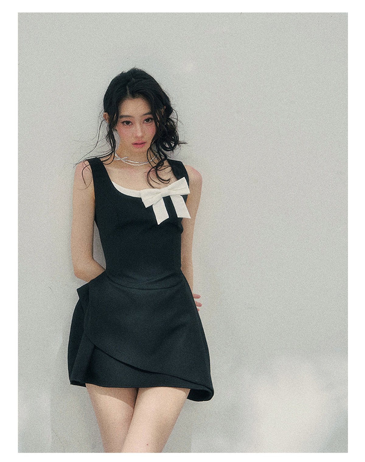 ShaoYeYan Aomalm Her Sweetness Sinks Fake Two-Layer French Dress