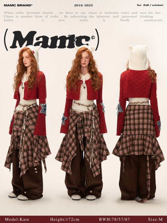 MAMC Star Patch Short Knit Cardigan