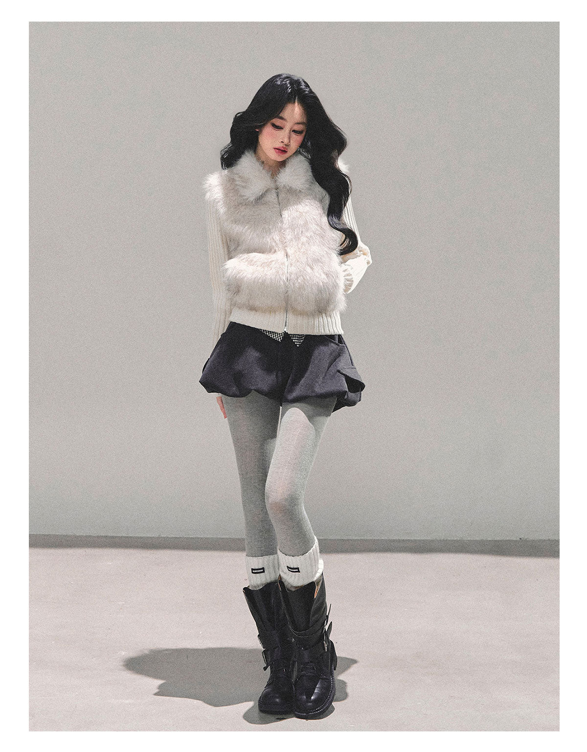 ShaoYeYan Soft Landing Fake Two-Layer Knit Coat