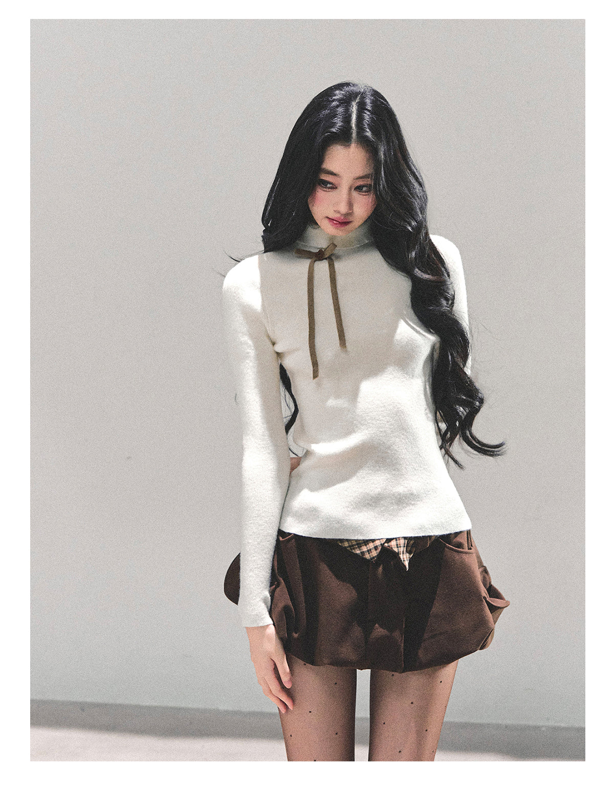 ShaoYeYan Velvet Touch Semi-Turtleneck Knit Top