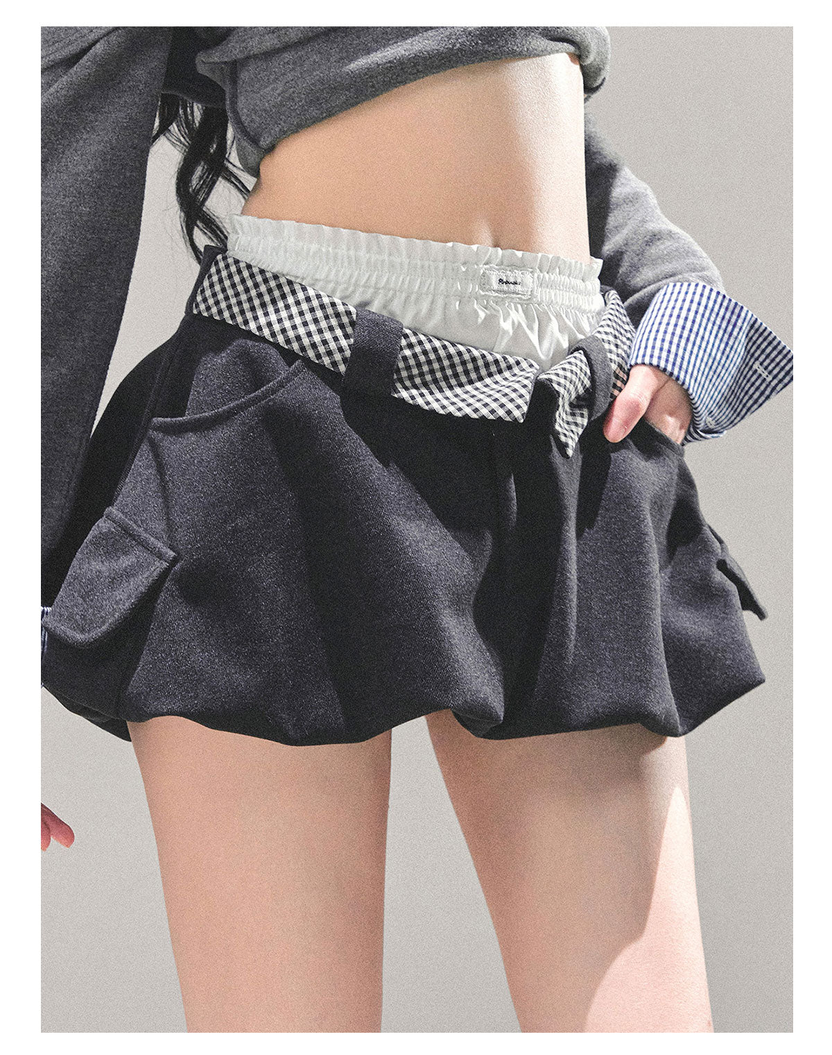 ShaoYeYan Snow Trails American Plaid Skirt