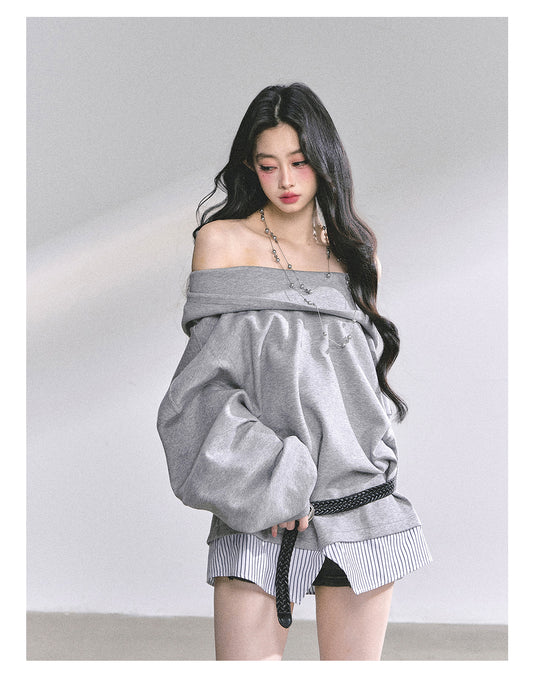 SHAOYEYAN Fake Two-Piece Oversized Hoodie (with belt)