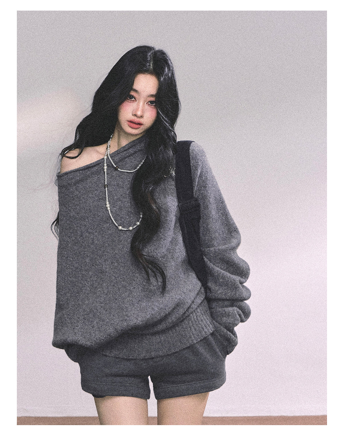 ShaoYeYan Cold Unnie Korean Off-Shoulder Sweater