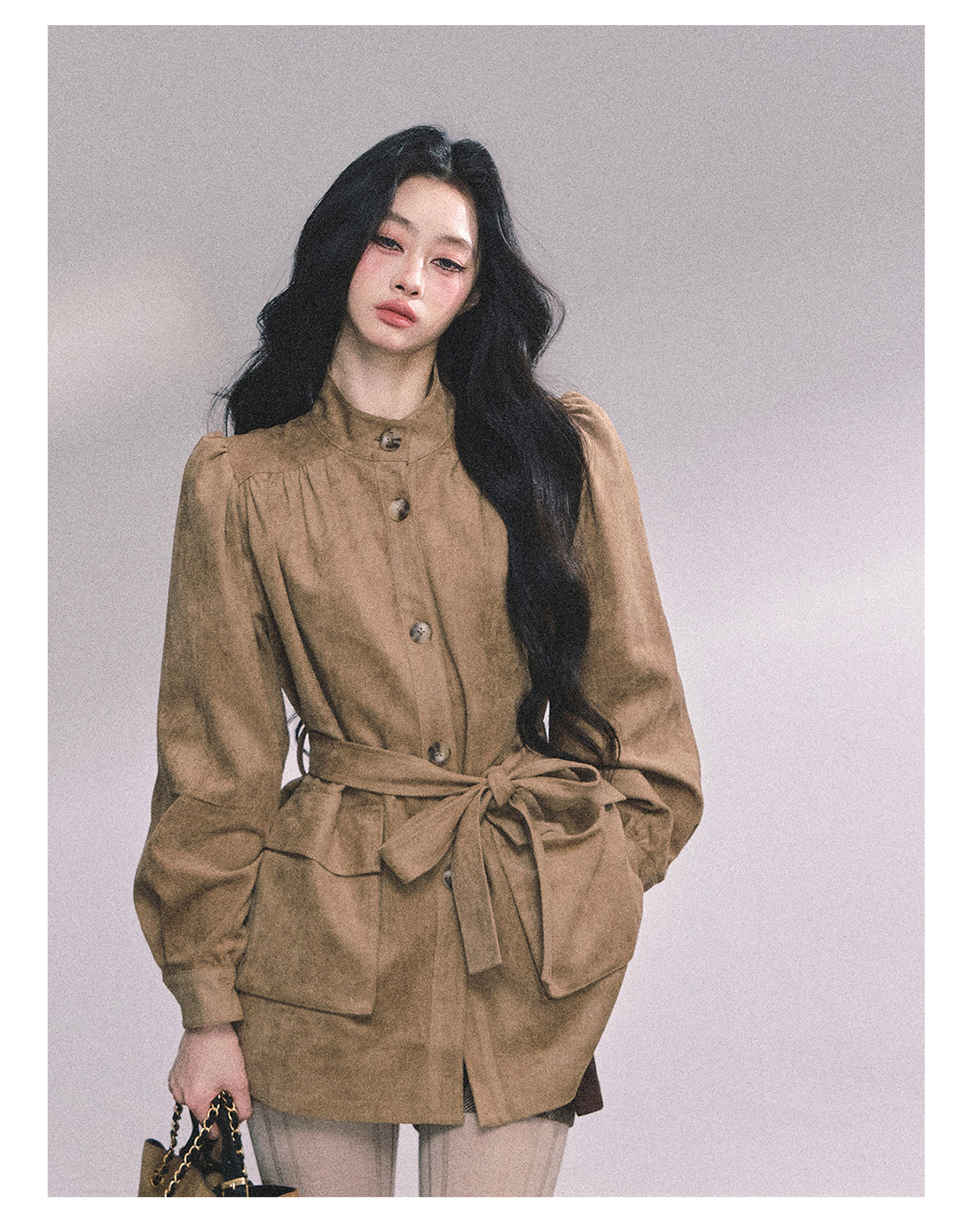 ShaoYeYan Cocoa Warm Brown Premium French Suede Blazer