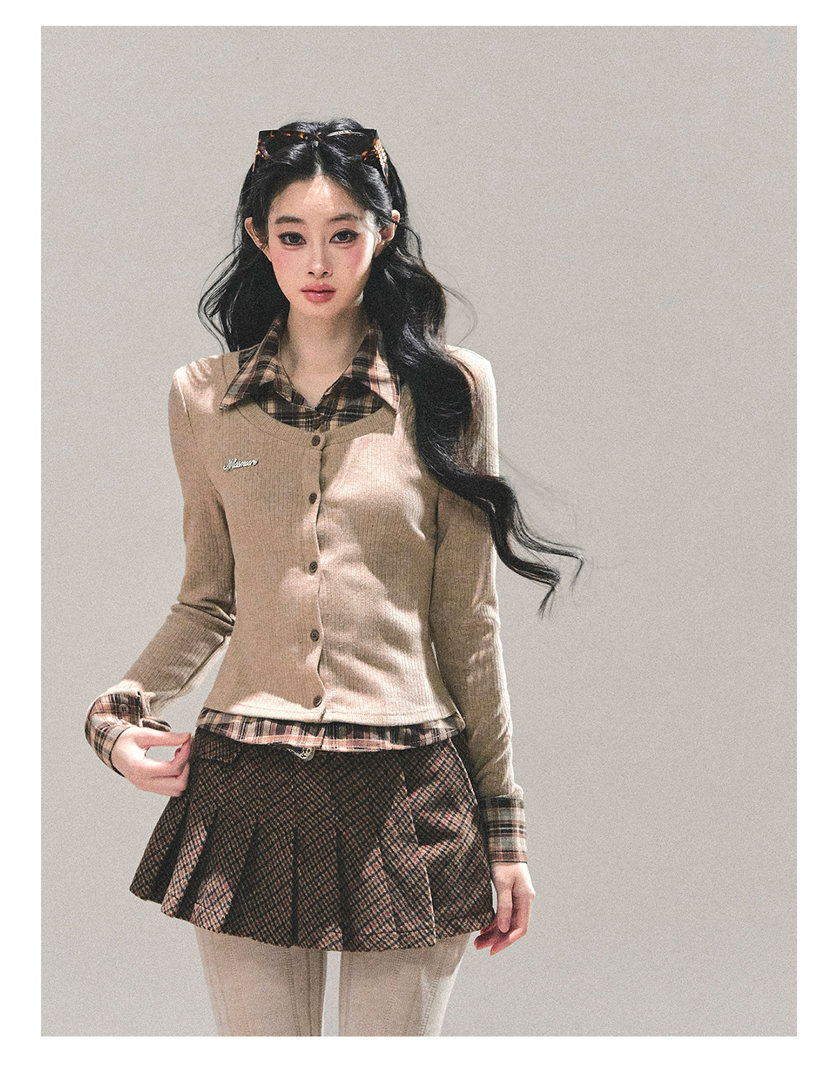 ShaoYeYan Moss Whispers Fake Two-Layer Knit T-Shirt