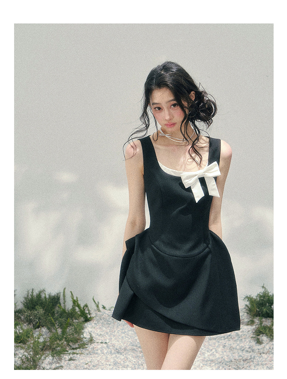 ShaoYeYan Aomalm Her Sweetness Sinks Fake Two-Layer French Dress