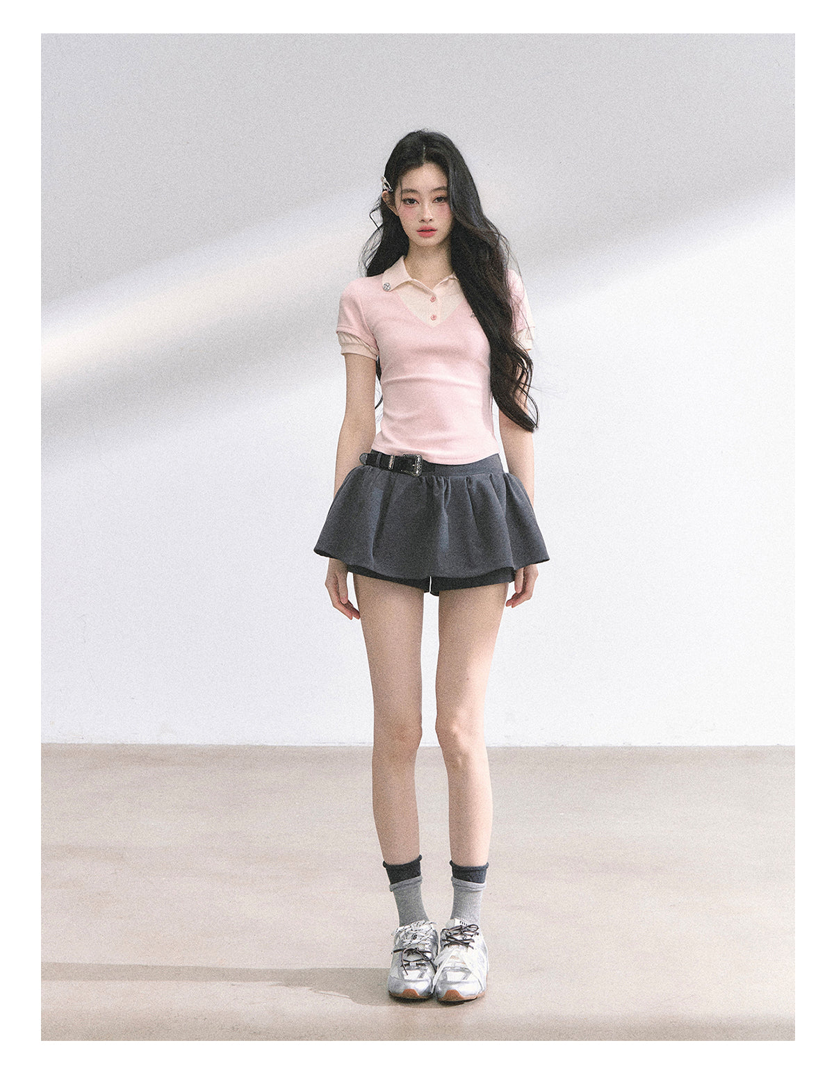 SHAOYEYAN American Style Mock Two-Layer Tee