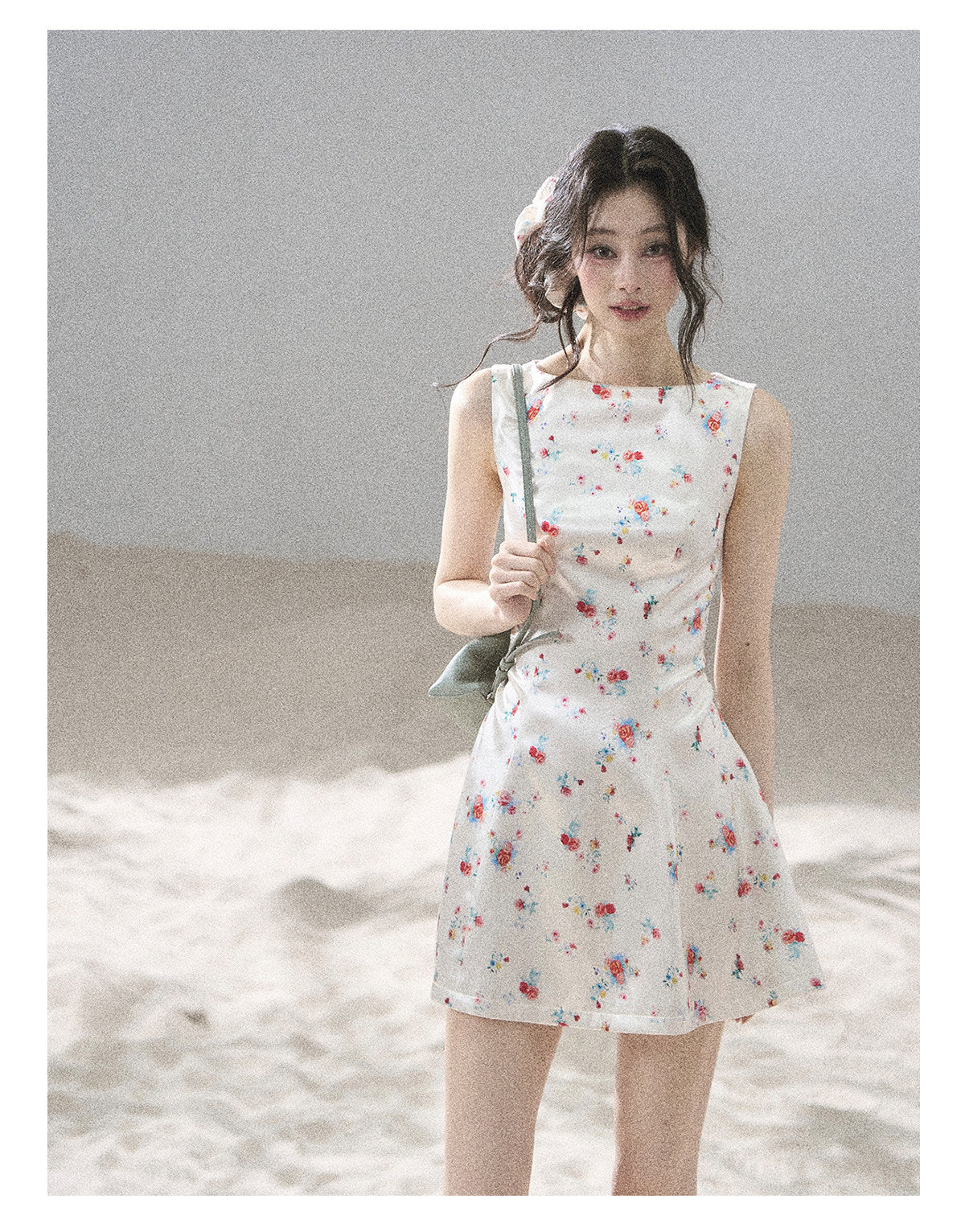 ShaoYeYan Aomalm It Starts With a Bouquet French Floral Satin Dress