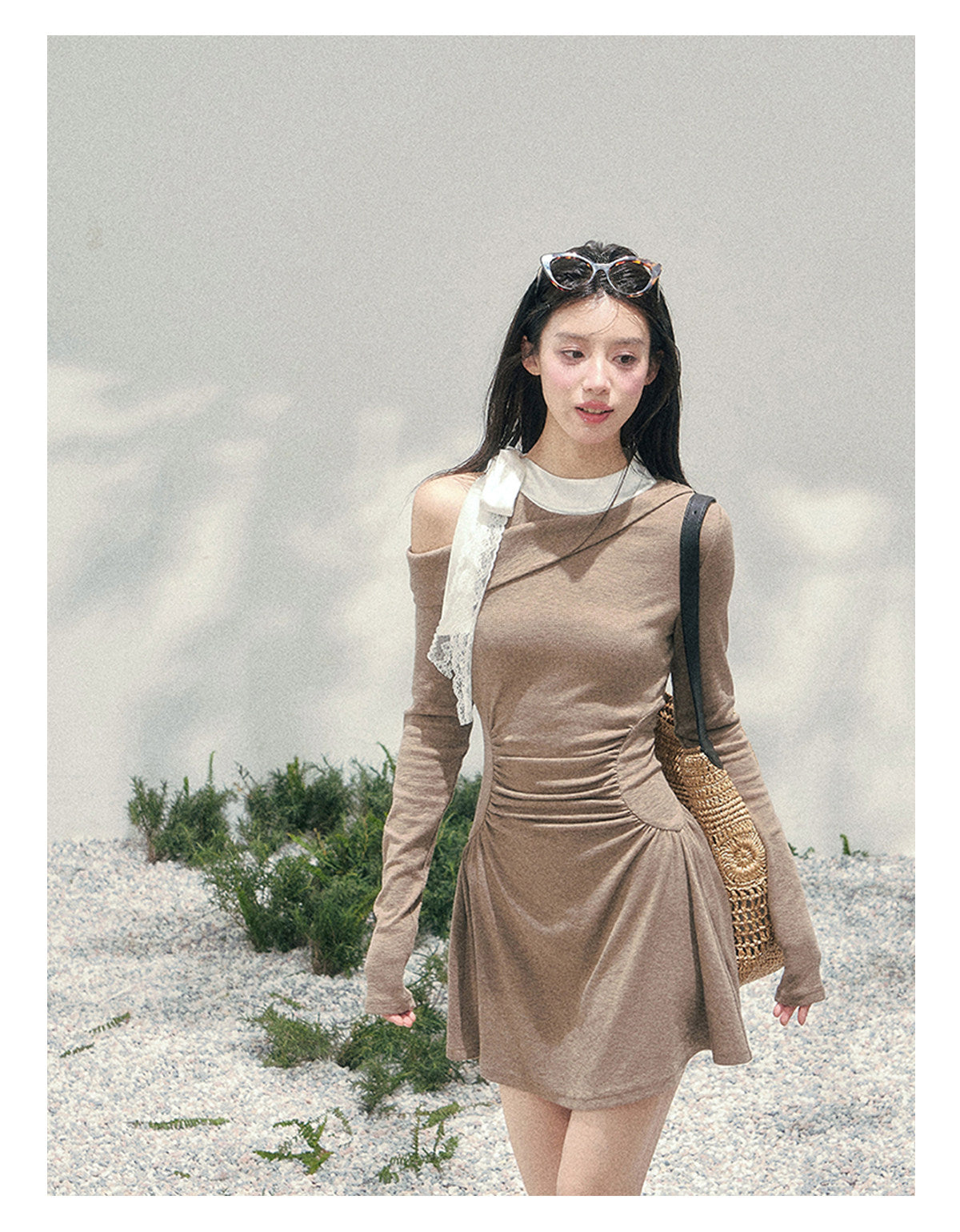 ShaoYeYan Aomalm Lingering Warmth Entwined Off-Shoulder Dress