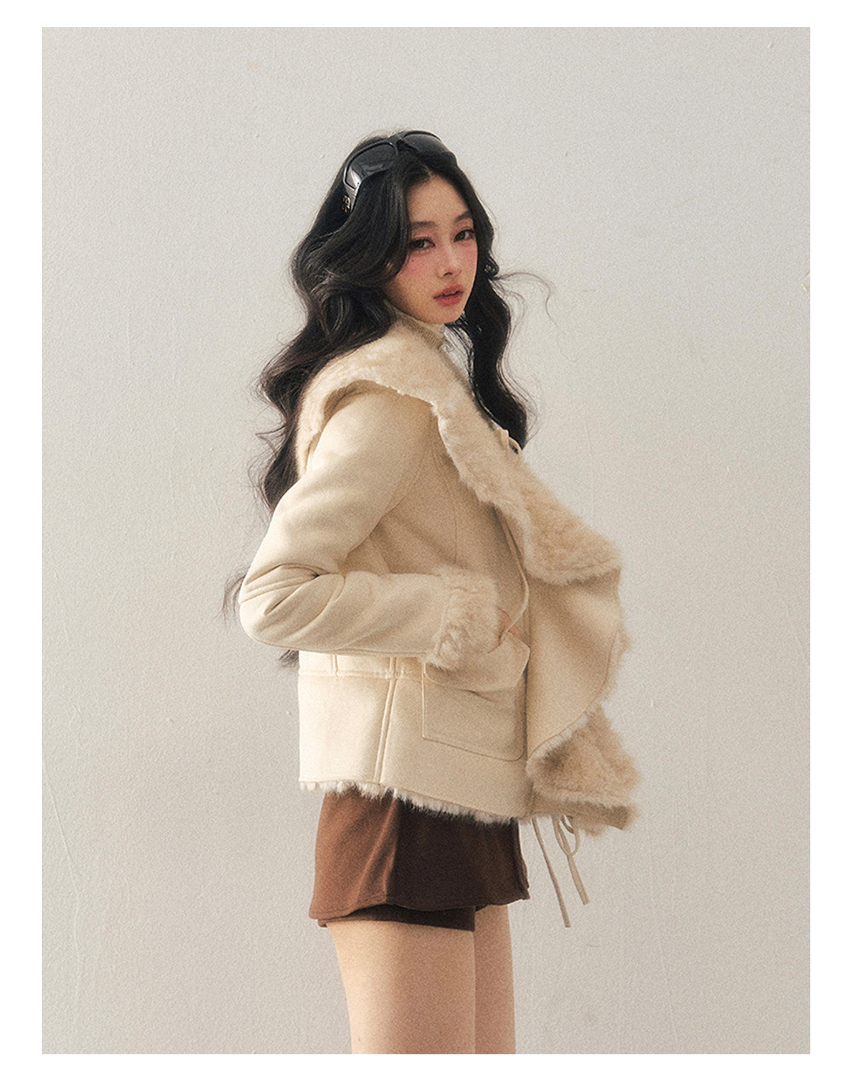 ShaoYeYan Aomalm Pure White Covers Me Shearling Jacket
