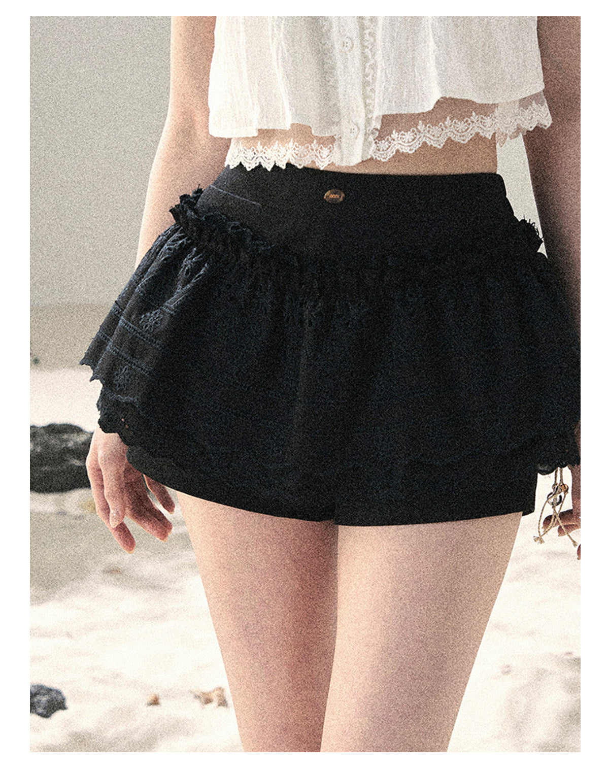 ShaoYeYan Aomalm Fragmented Light & Shadow French Hollow Puff Skirt