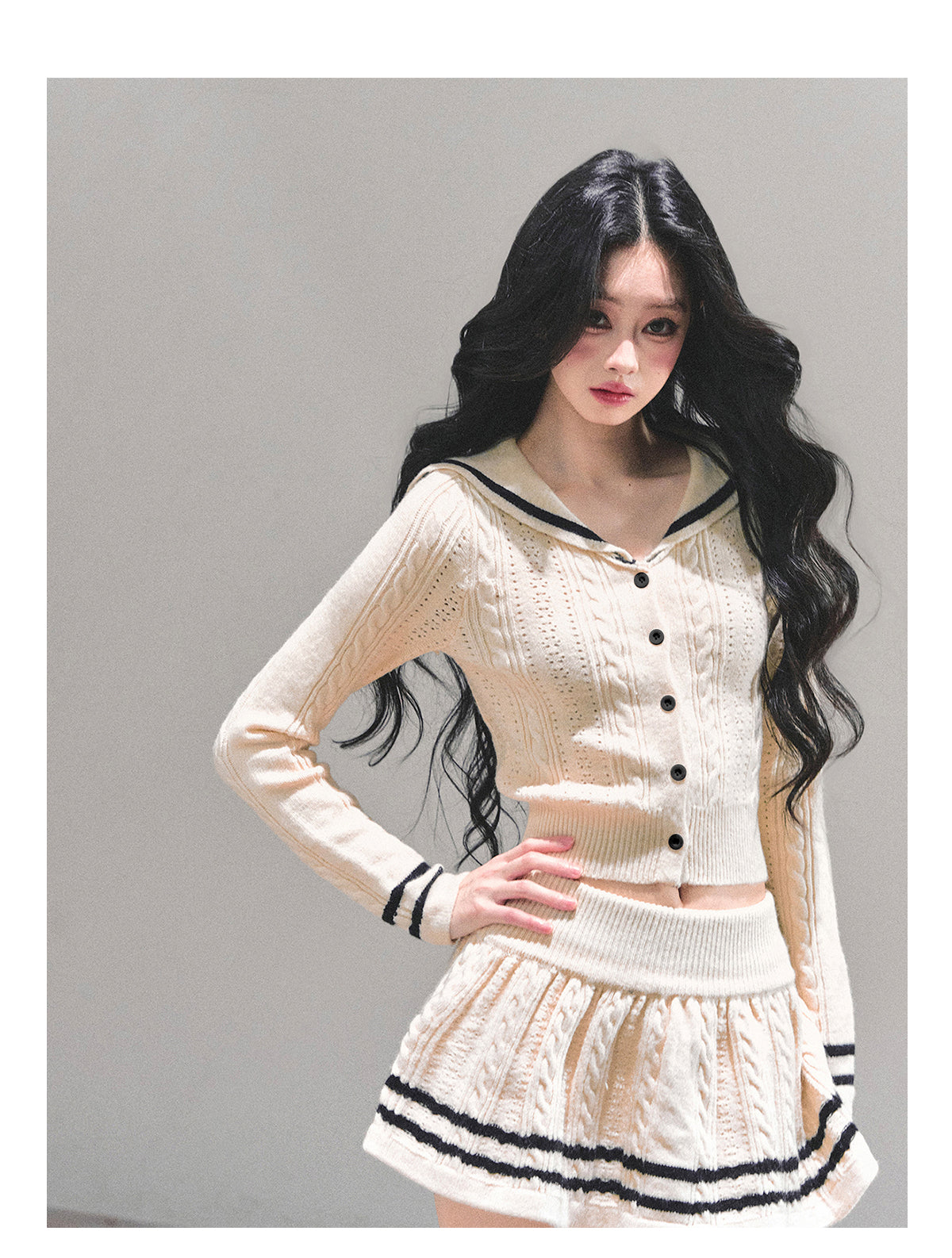 ShaoYeYan Evening Wind Whisper French Knit Set