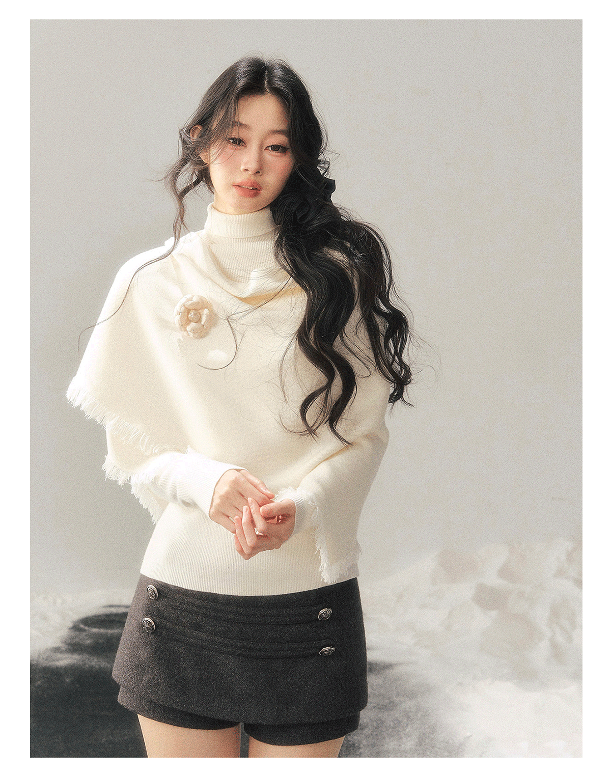 ShaoYeYan Aomalm Muted by Full Moon Sweater & Shawl Set