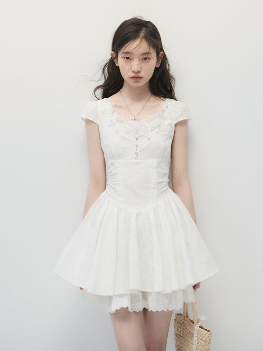 ANNATTO 'Ballet Blanc' White Embroidered Dress