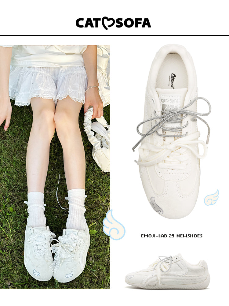 Cat&Sofa White Wings Racing Sneakers