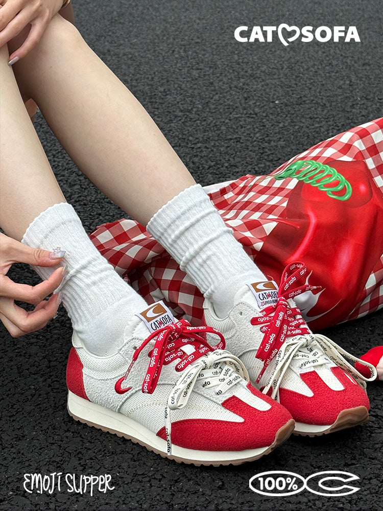 Cat&Sofa Red Apple Retro Outdoor Sneakers