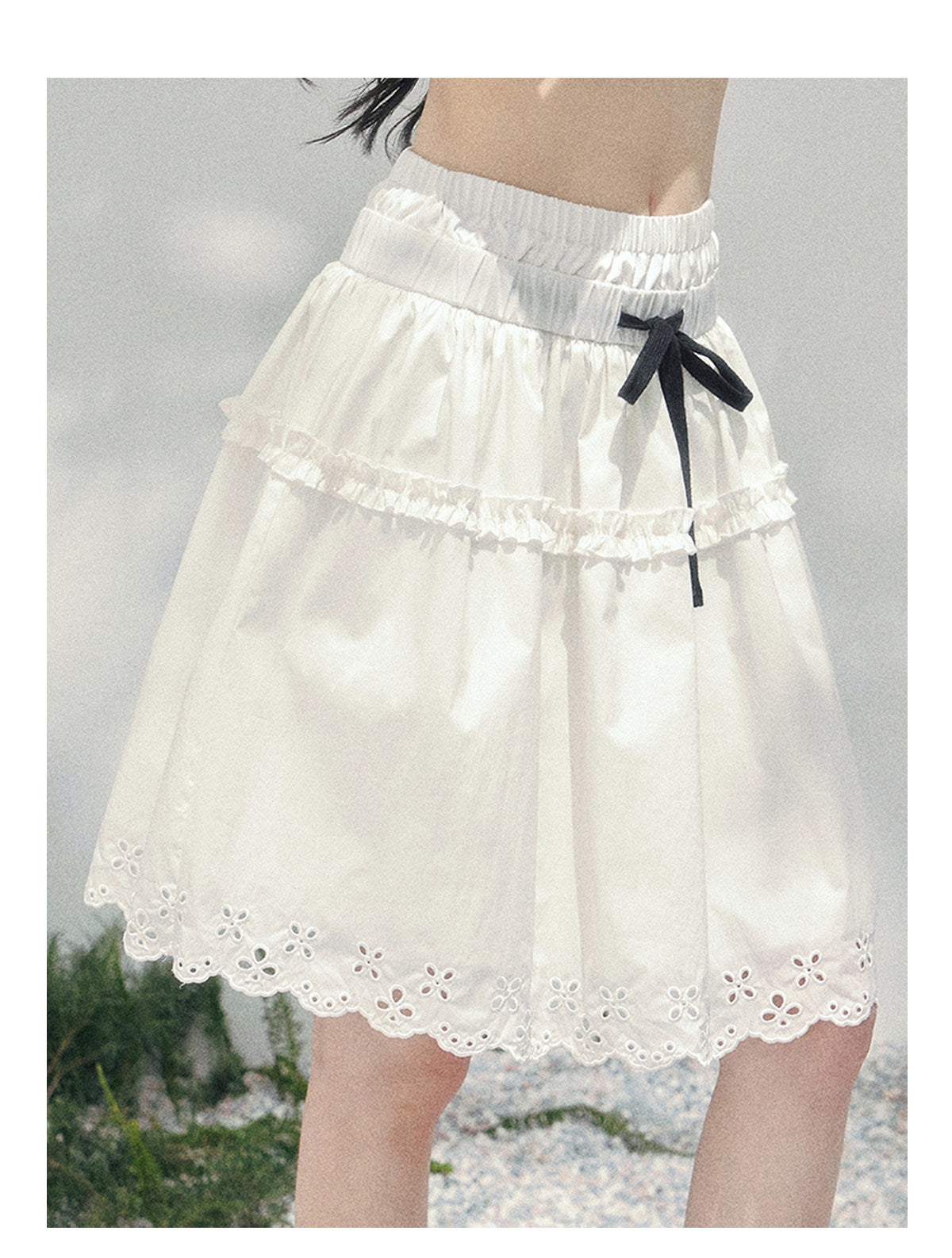 ShaoYeYan Aomalm Spring Field Skirt French White Midi Skirt
