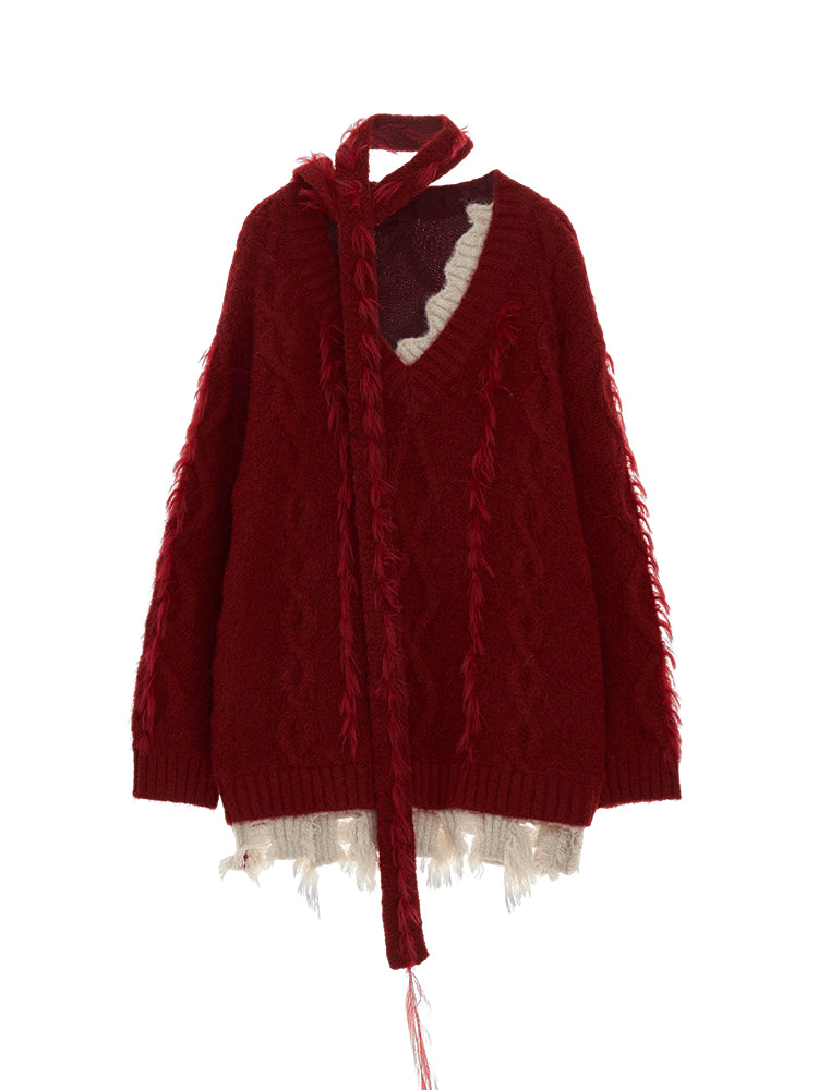 MAMC 'Wrap & Twist' Knit Sweater