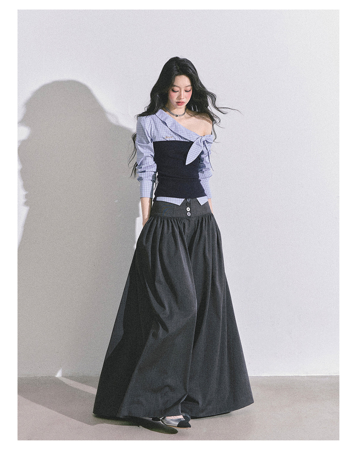ShaoYeYan Rosa Street Loose Fit Wide-Leg Trousers