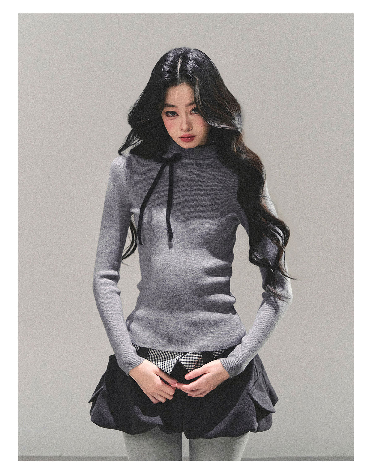 ShaoYeYan Velvet Touch Semi-Turtleneck Knit Top