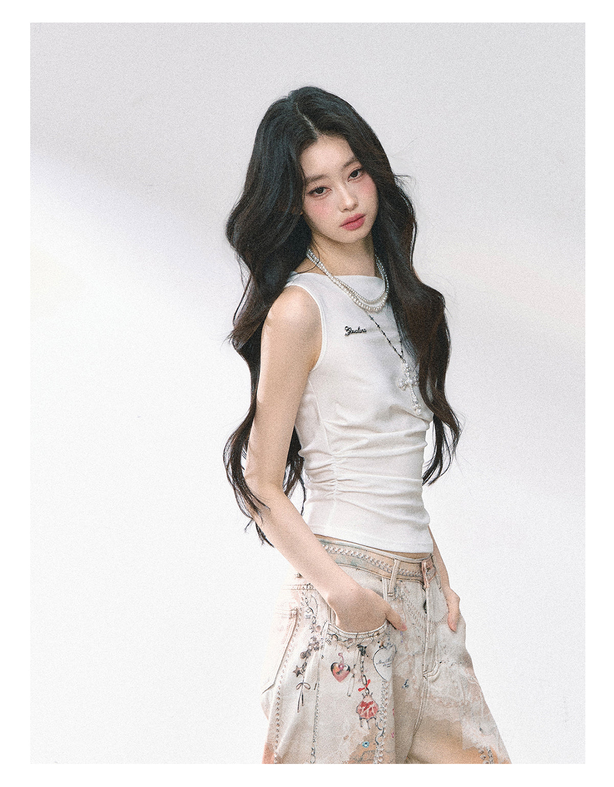 SHAOYEYAN American Style Off-Shoulder Crop Top