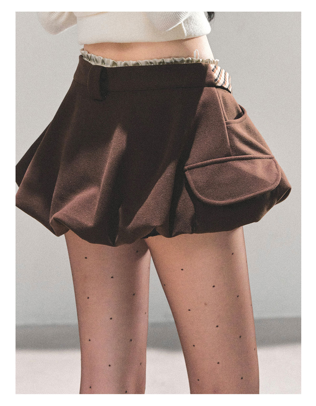 ShaoYeYan Snow Trails American Plaid Skirt