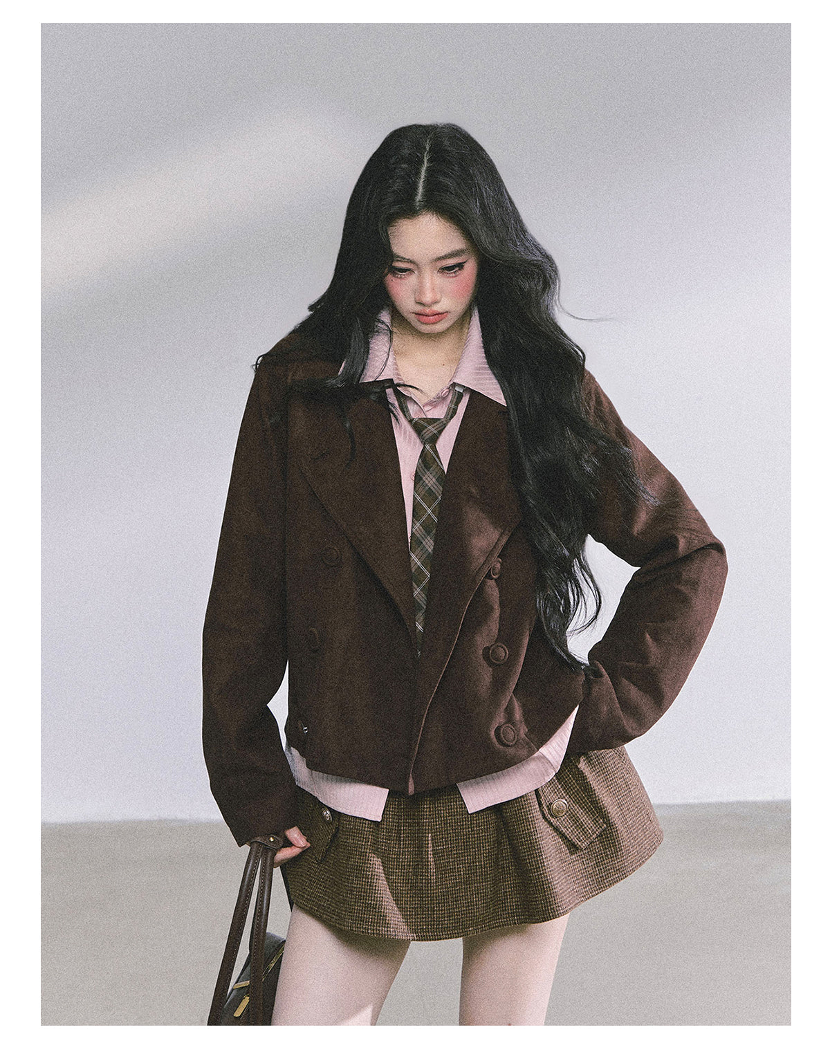 ShaoYeYan British Drama Trench Fake Two-Layer Blazer