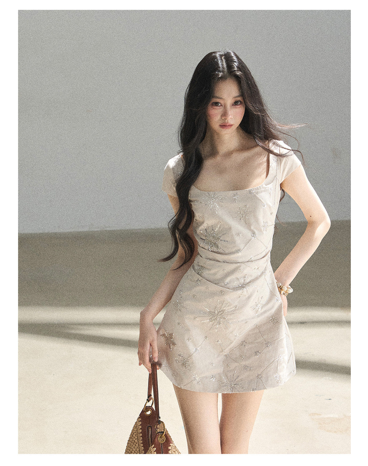 ShaoYeYan Aomalm Summer Slow Motion Elegant Square Neck Dress