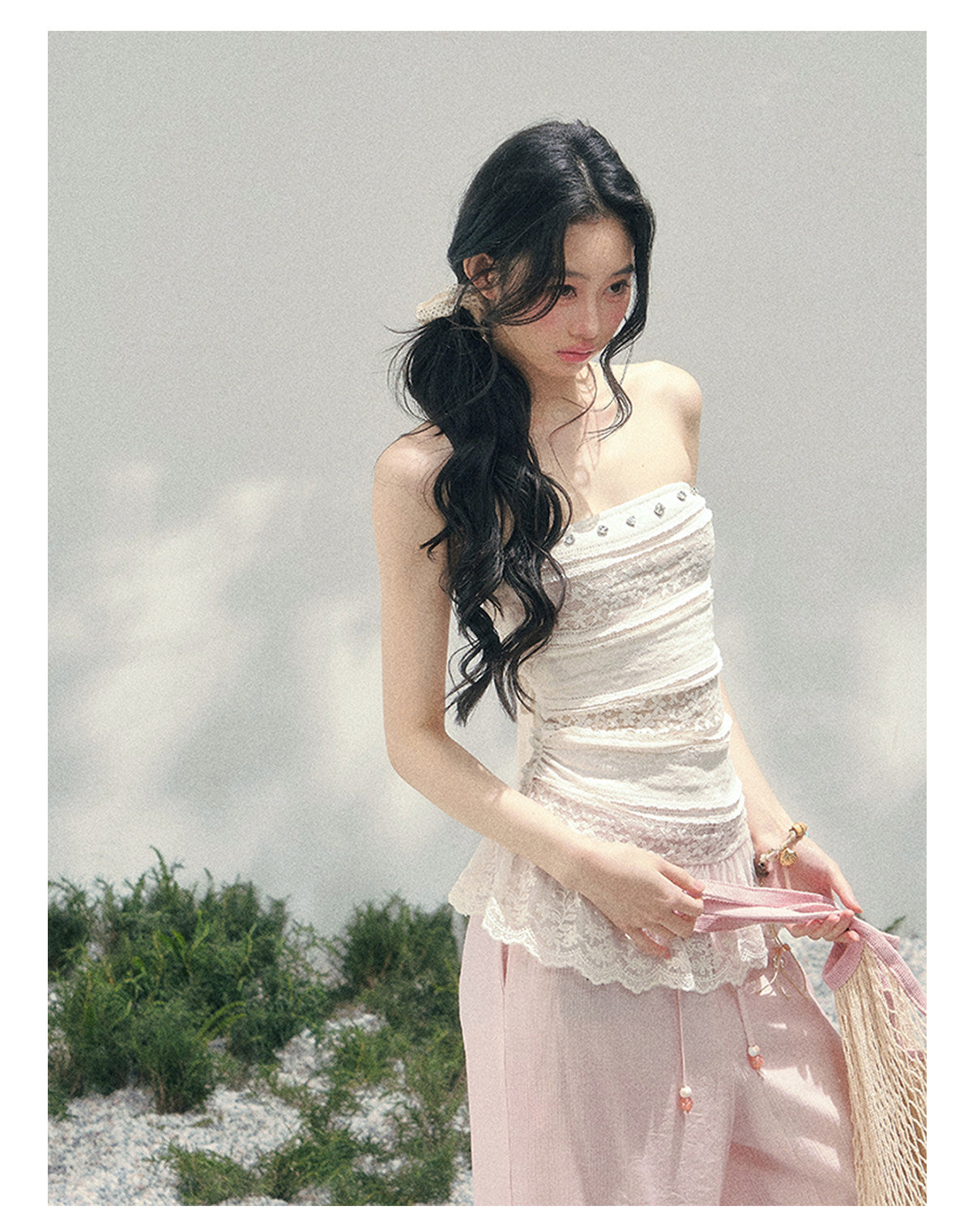 ShaoYeYan Aomalm Misty Muse Sheer Lace Bustier Top