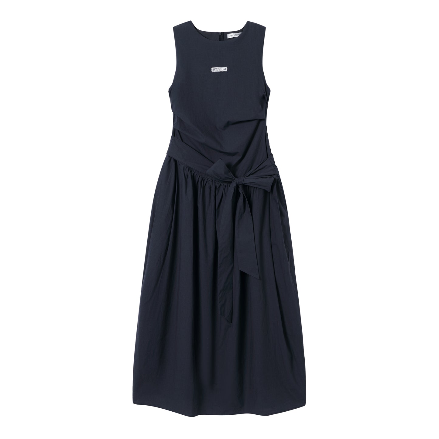 AsGony Minimalist Sleeveless Tie-Front Dress