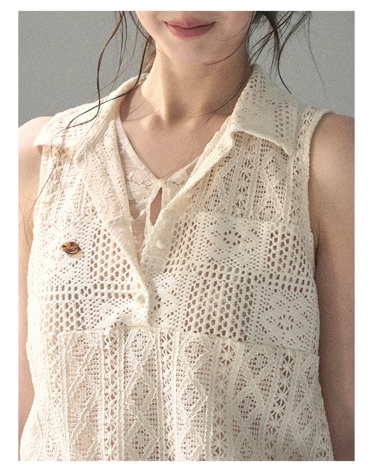 ShaoYeYan Aomalm Summer Wind Kisses Skirt Fake Two-Layer Lace Top