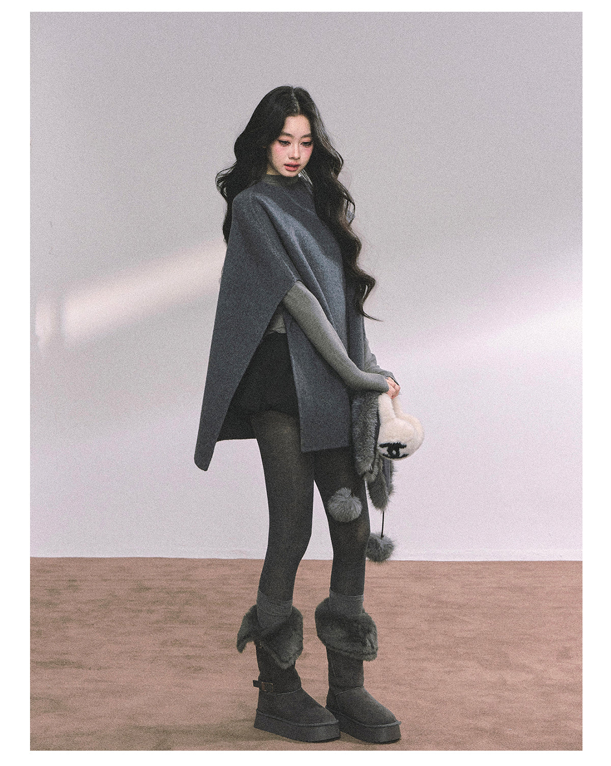 ShaoYeYan Corgi Heiress Premium French Wool Cape Coat