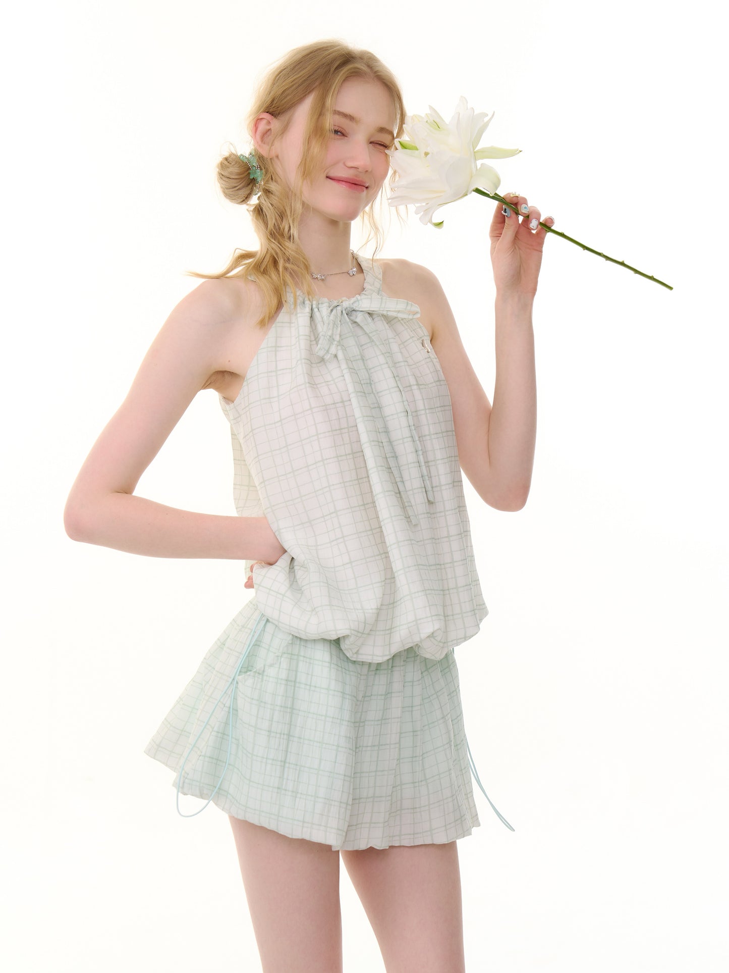 ziziFei Retro Bow-Tie Bustier Top & Mini Skirt