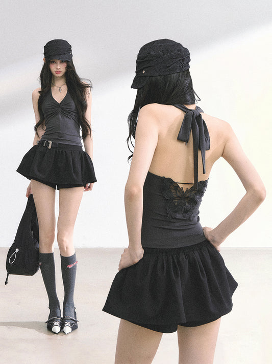 SHAOYEYAN French Lace Backless Top