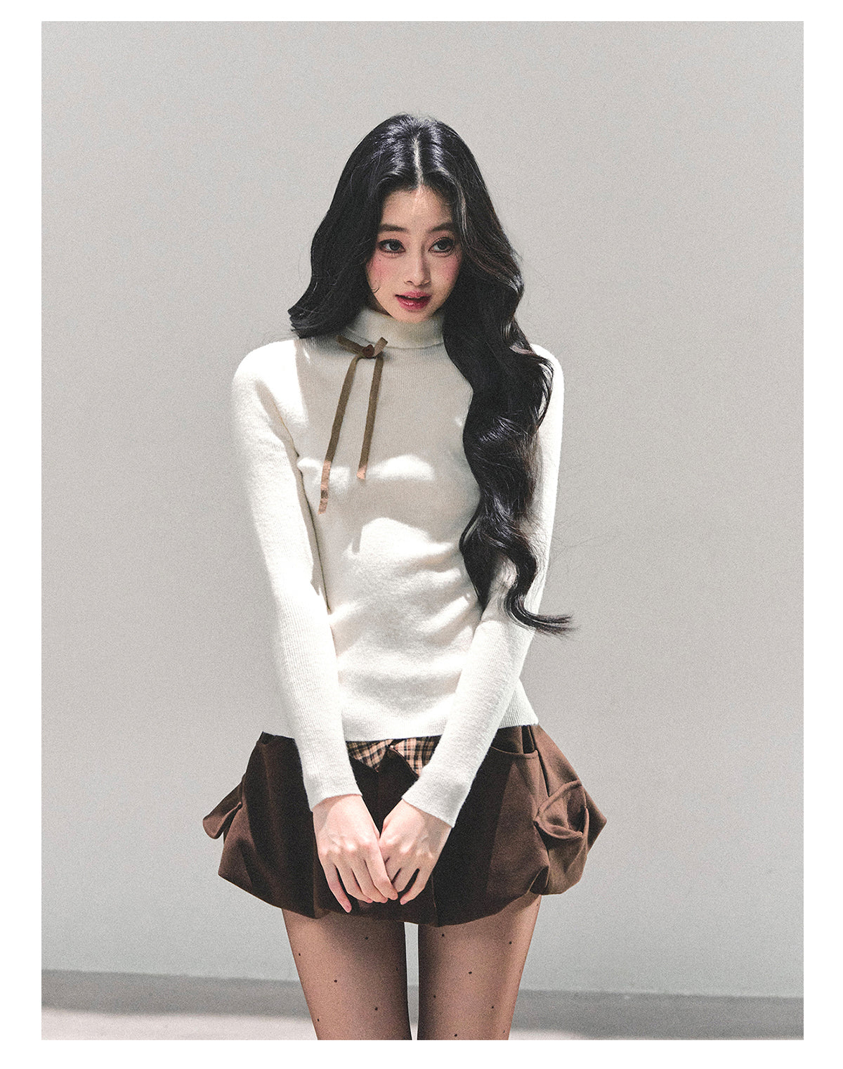 ShaoYeYan Velvet Touch Semi-Turtleneck Knit Top