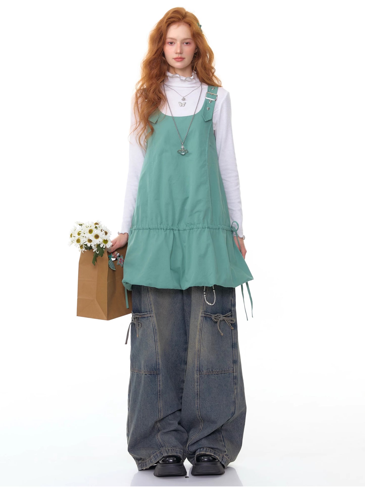 ZiziFei Bow-Detail Denim Pants
