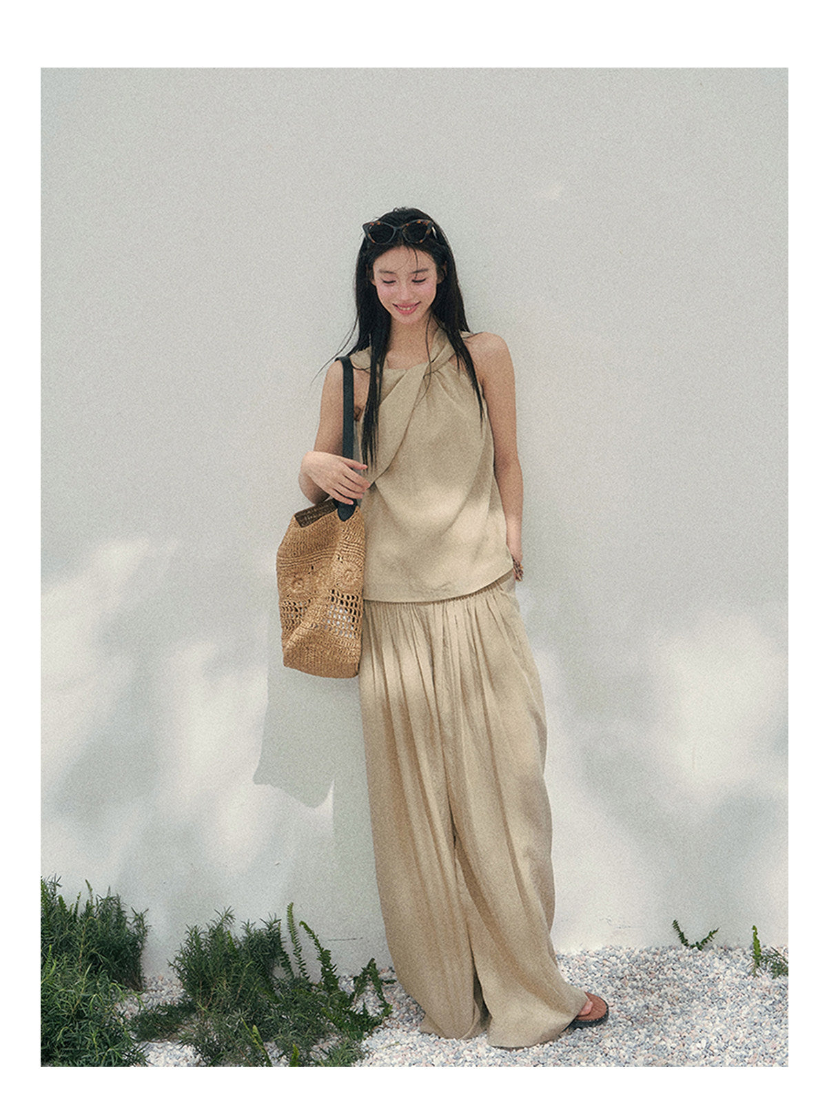 ShaoYeYan Aomalm Khaki's Gentle Breath Casual Set