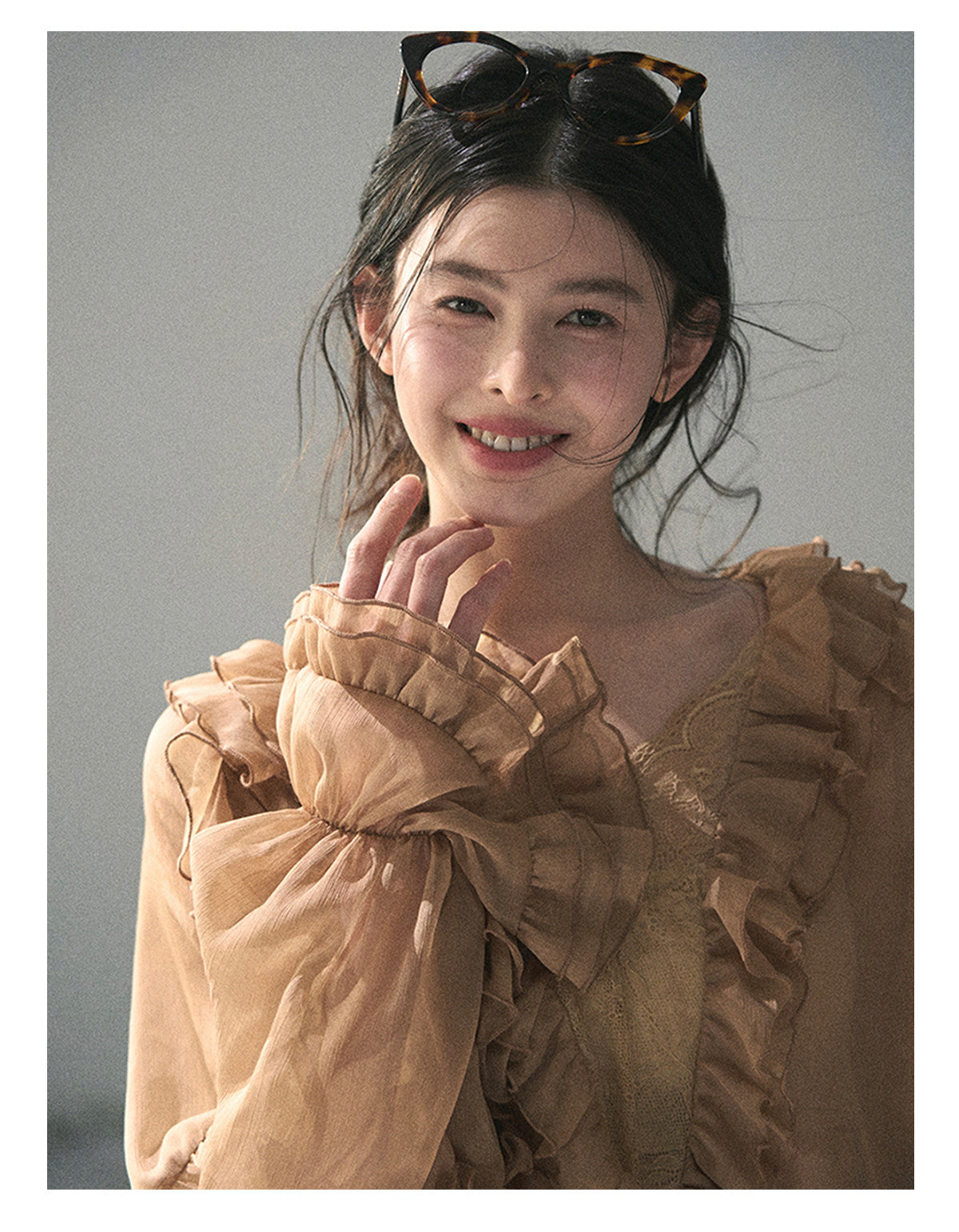 ShaoYeYan Aomalm Listening to Wind's Whisper French Ruffle Lace Blouse