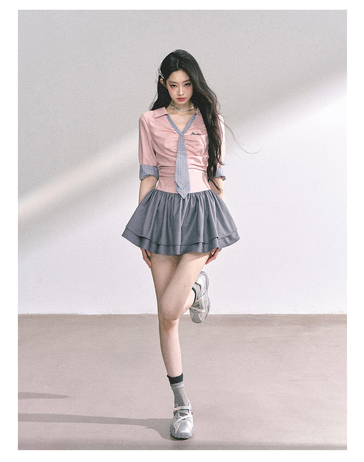 SHAOYEYAN London-inspired Plaid Puff Dress