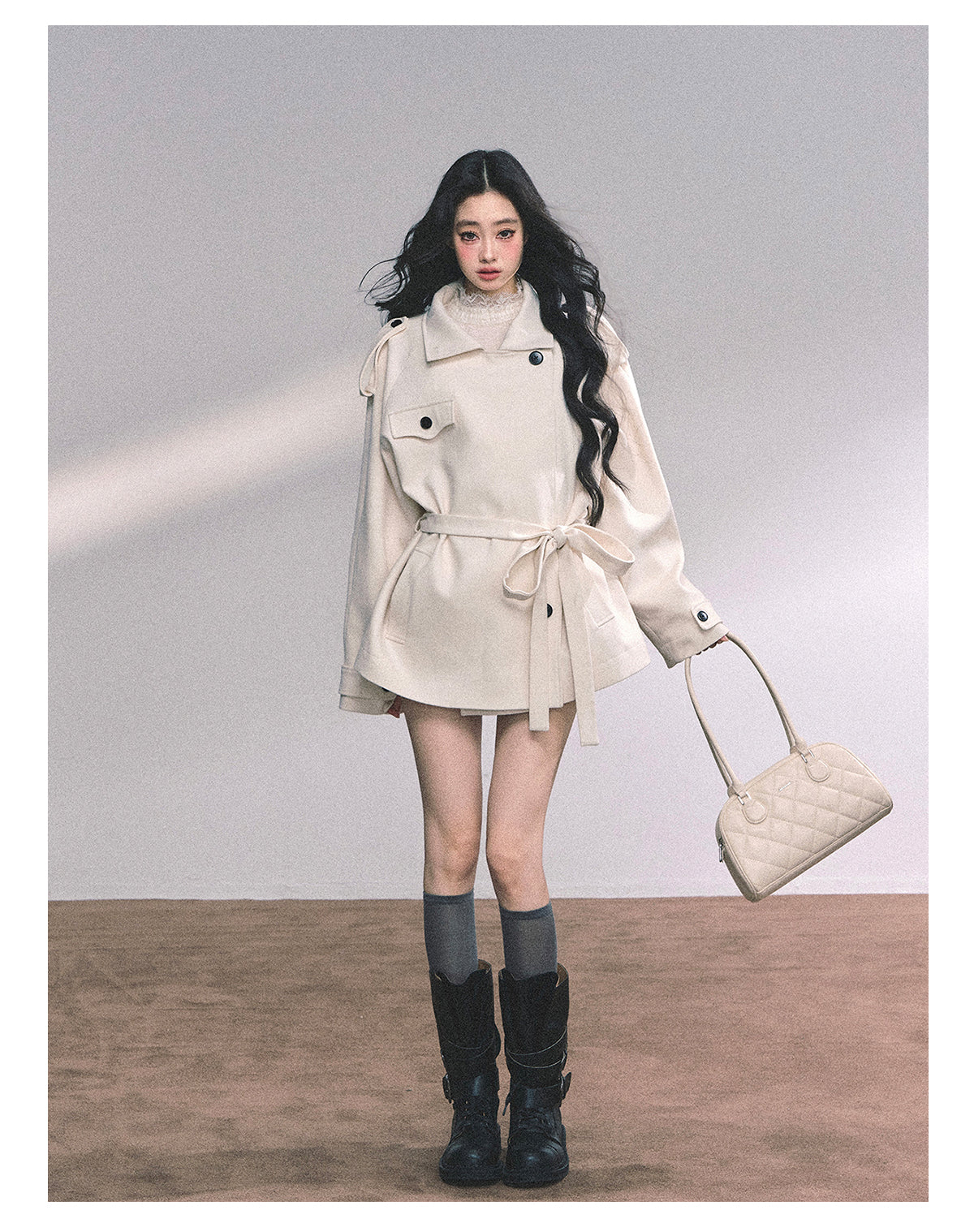 ShaoYeYan Shanghai Socialite British Style Loose Tweed Coat