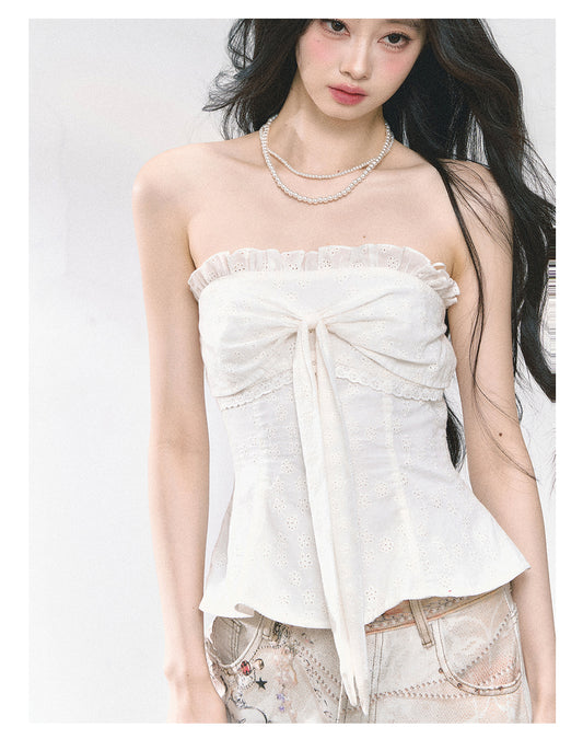 SHAOYEYAN Off-Shoulder French Crop Top