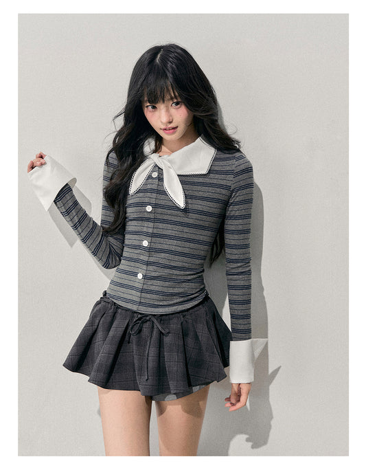 ShaoYeYan Aomalm Unsent Mailbox Fake Two-Layer Striped Shirt