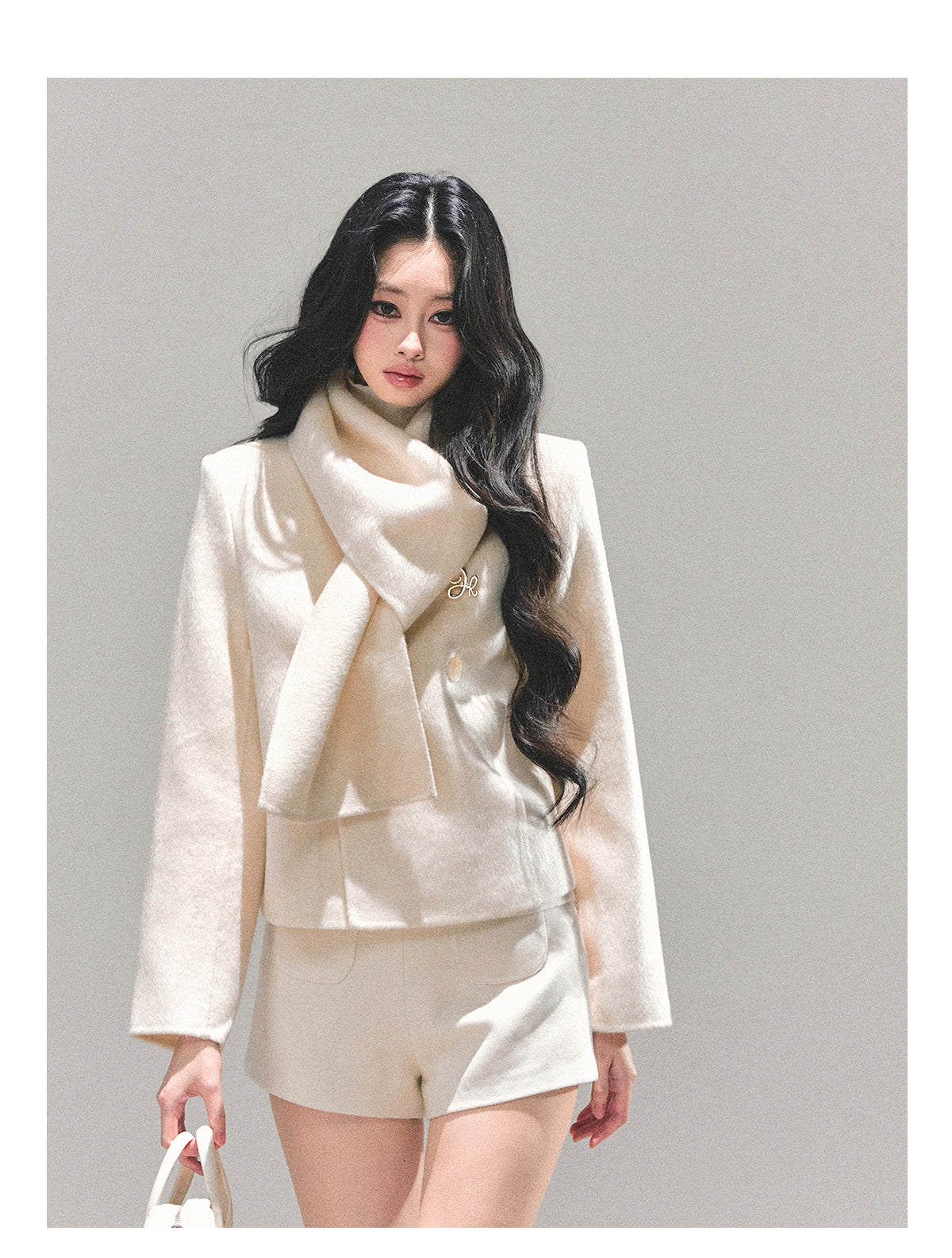 ShaoYeYan Twilight Snow Forest Wool Coat