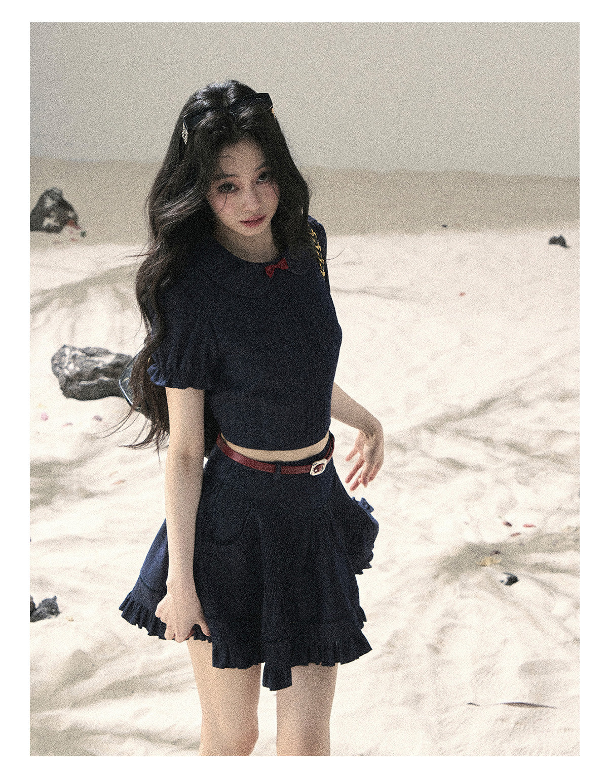 ShaoYeYan Aomalm Seaside Breeze Korean Academia Denim Set